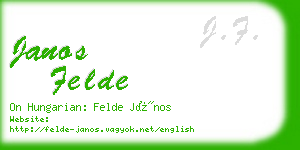 janos felde business card